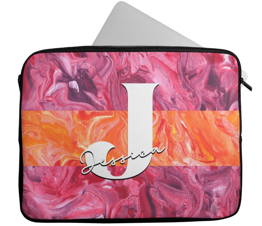 Personalised Any Name Marble Design Laptop Case Sleeve Tablet Bag 111