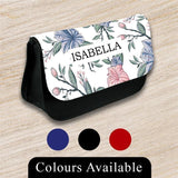 Personalised Pencil Case Floral Girls Boys Stationary Kids School Bag 51