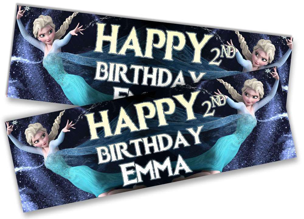 Personalised Birthday Banners Princess  Design Children Kid Party Decoration 62