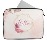 Personalised Any Name Floral Design Laptop Case Sleeve Tablet Bag 10