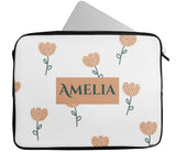 Personalised Any Name Floral Glitter Design Laptop Case Sleeve Tablet Bag 11