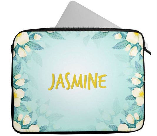 Personalised Any Name Floral Design Laptop Case Sleeve Tablet Bag 39