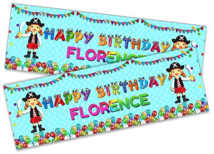 Personalised Birthday Banners Generic Design Children Kids Party Decoration 230