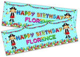 Personalised Birthday Banners Generic Design Children Kids Party Decoration 230