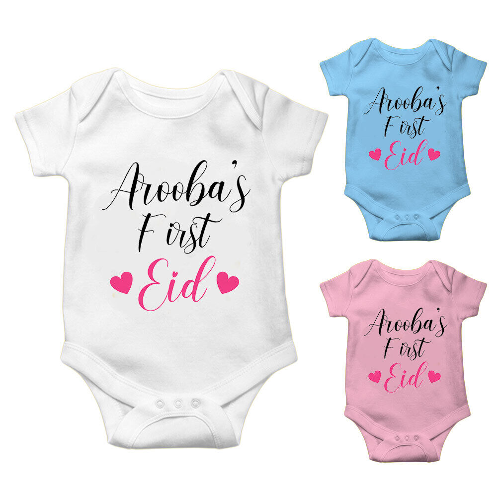 Personalised Eid Baby Vest Baby grow Little baby body suit 5