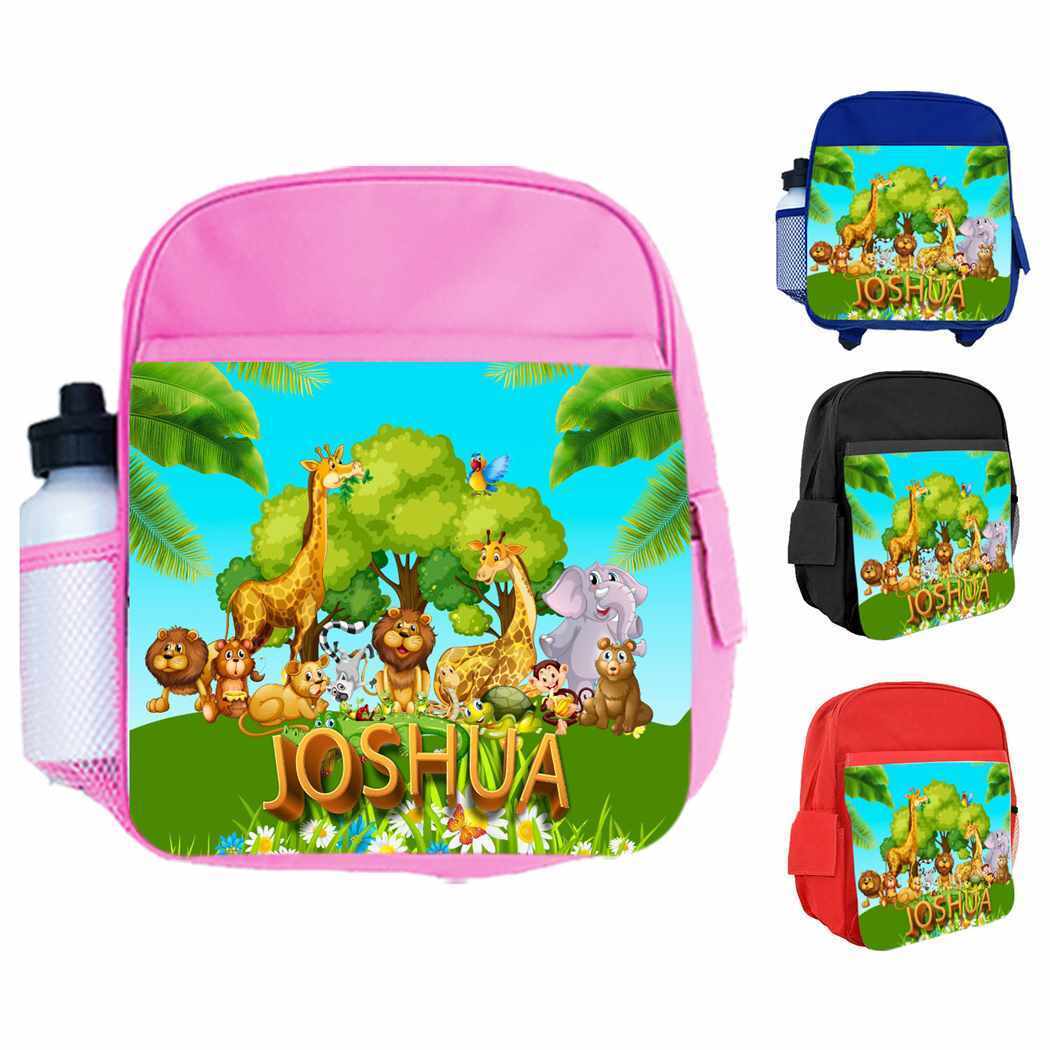 Personalised Kids Backpack Any Name Animal Design Boys Girls kid School Bag 37