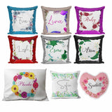 Personalised Cushion Floral Sequin Cushion Pillow Printed Birthday Gift 100