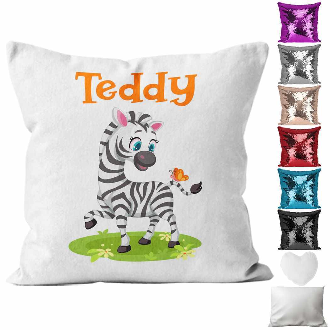 Personalised Cushion Animal Sequin Cushion Pillow Printed Birthday Gift 107