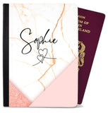 Personalised Marble Children Passport Cover Holder Any Name Holiday 14