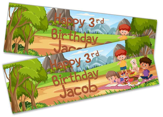 Personalised Birthday Banners Animal Design Children Kids Party Decoration 130