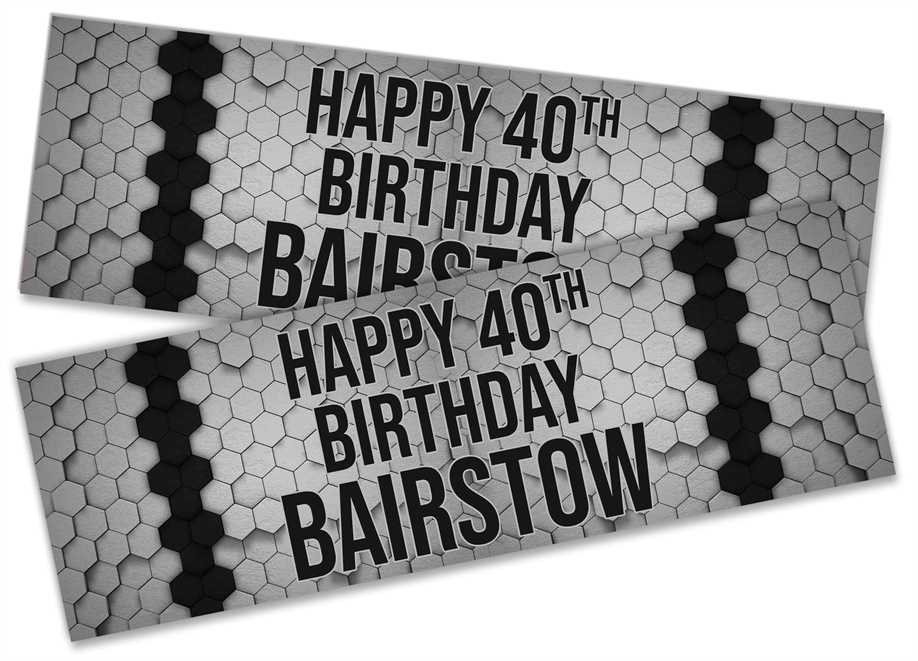 Personalised Birthday Banners Marble Design Adult Kids Party Decoration 52