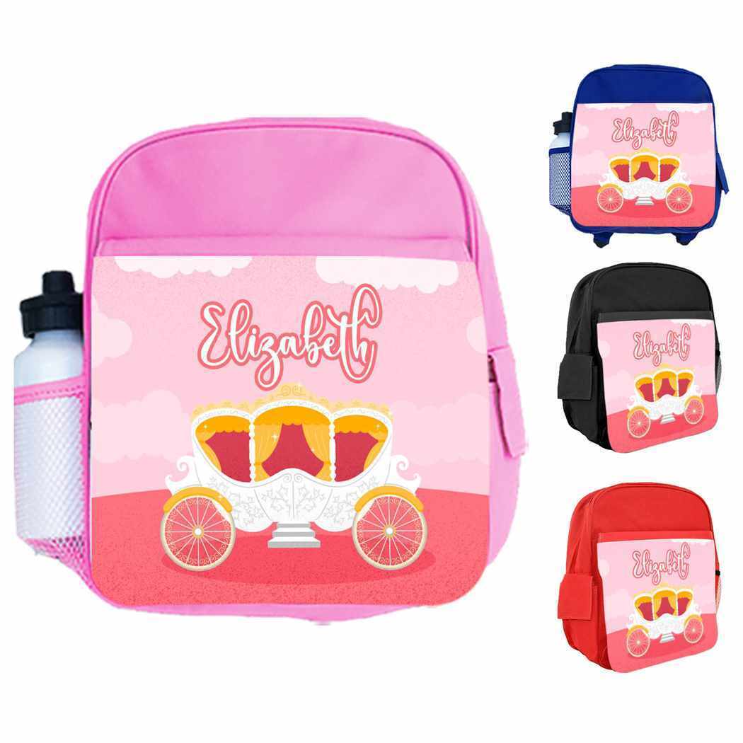 Personalised Kids Backpack Any Name Princess Design Boys Girls kid School Bag 33