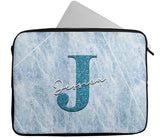 Personalised Any Name Marble Glitter Design Laptop Case Sleeve Tablet Bag 106