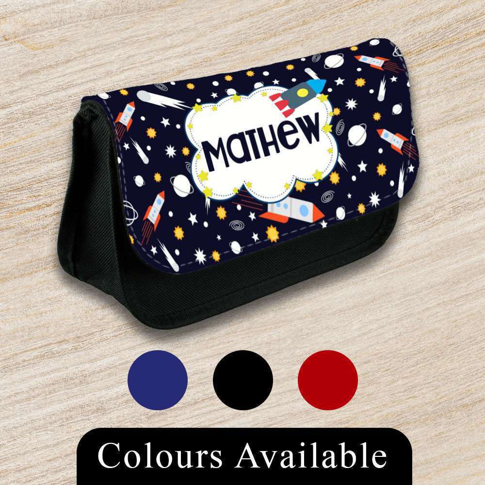 Personalised Pencil Case Space Girls Boys Stationary Kids School Bag 19