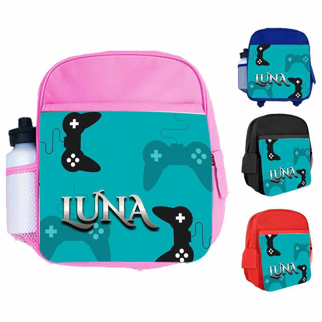 Personalised Kids Backpack Any Name Gaming Boys Girls Children School Bag 6