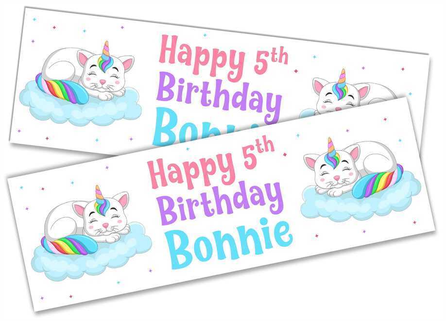 Personalised Birthday Banners Generic Design Children Kids Party Decoration 153