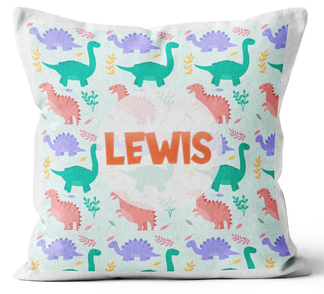 Personalised Any Name Dinosaur Design Cushion Printed Birthday Gift 586