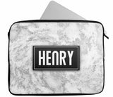 Personalised Any Name Marble Design Laptop Case Sleeve Tablet Bag 70