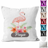 Personalised Cushion Flamingo Sequin Cushion Pillow Printed Birthday Gift 81