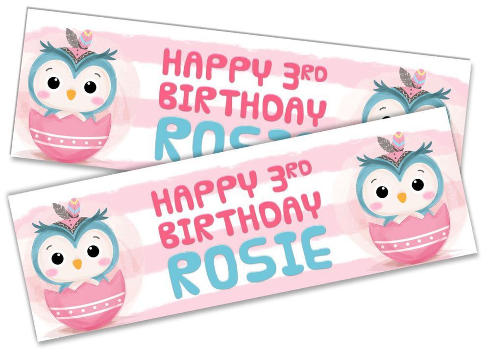 Personalised Birthday Banners Generic Design Children Kids Party Decoration 119