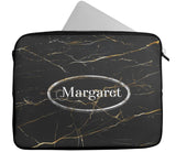 Personalised Any Name Marble Design Laptop Case Sleeve Tablet Bag 98