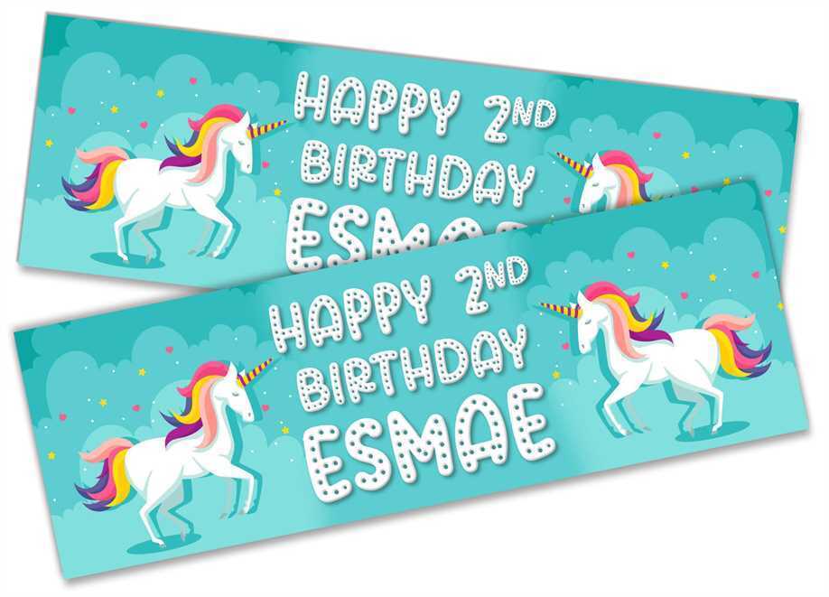 Personalised Birthday Banners Generic Design Children Kids Party Decoration 190