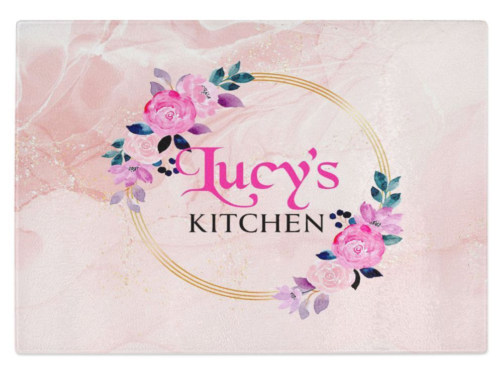 Personalised Any Name Kitchen Glass Chopping Board Item Gift 13