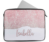 Personalised Any Name Glitter Design Laptop Case Sleeve Tablet Bag 68