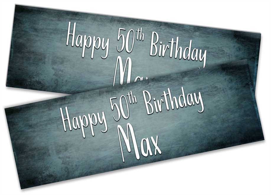 Personalised Birthday Banners Marble Design Adult Kids Party Decoration 52