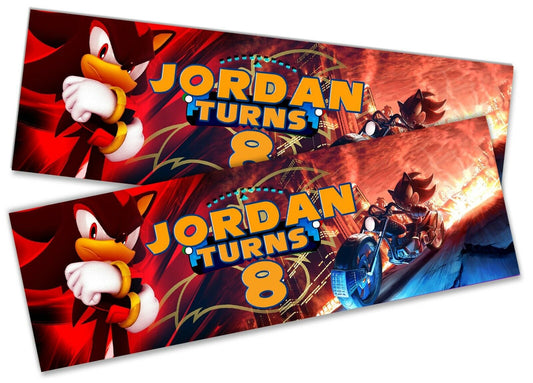 x2 Personalised Birthday Banner Sonic kid Adult Party Decoration Poster 128