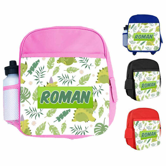 Personalised Kids Backpack Any Name Dinosaur Design Boys Girls kid School Bag 15