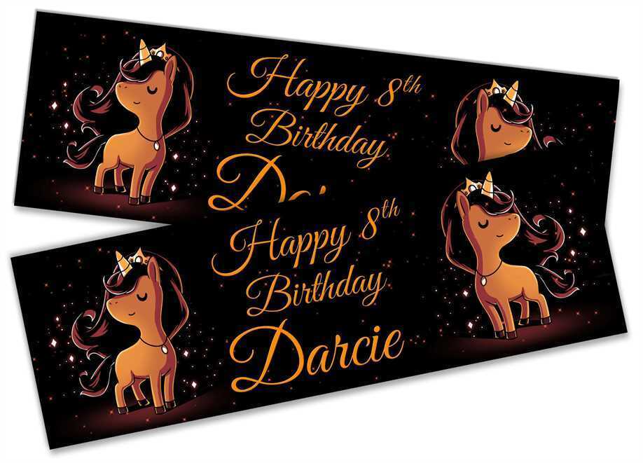 Personalised Birthday Banners Generic Design Children Kids Party Decoration 186