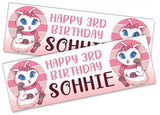 Personalised Birthday Banners Generic Design Children Kids Party Decoration 43