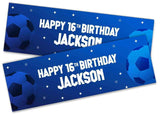 Personalised Birthday Banners Football Design Children Kids Party Decoration 123