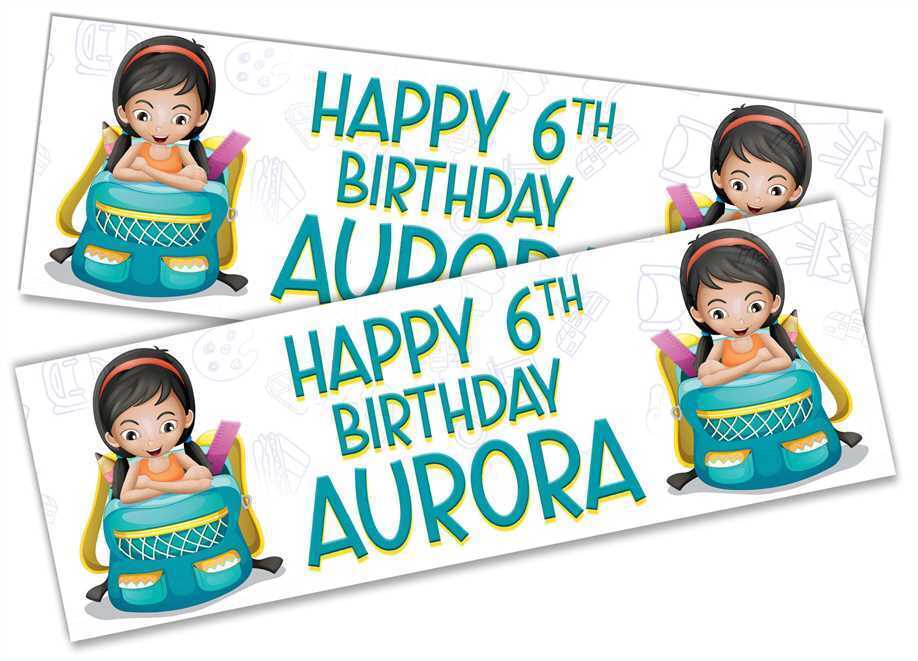 Personalised Birthday Banners Generic Design Children Kids Party Decoration 181