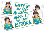 Personalised Birthday Banners Generic Design Children Kids Party Decoration 181