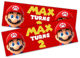 Personalised Birthday Banners Mario Design Children Kids Party Decoration 4