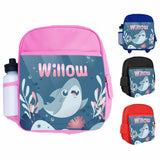 Personalised Kids Backpack Any Name Fish Design Boys Girls kids School Bag 10