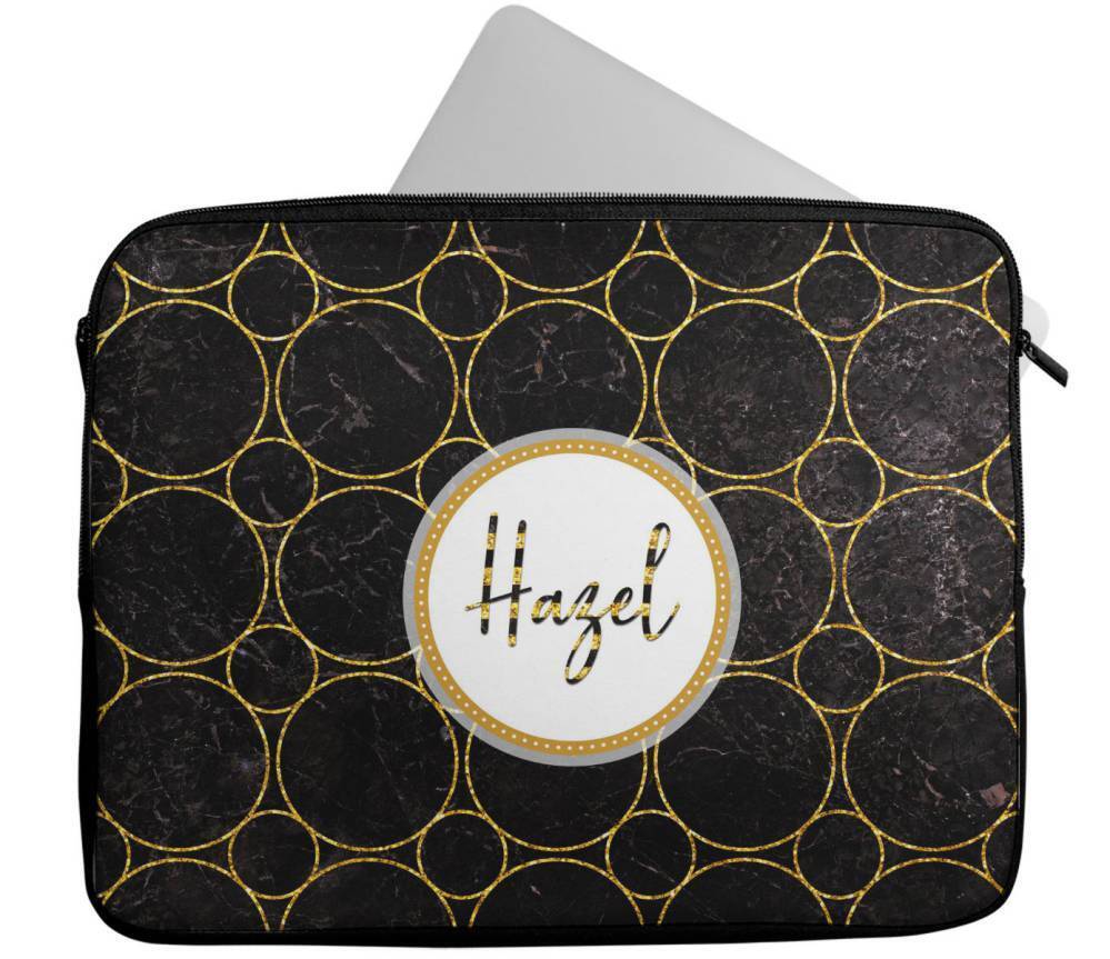 Personalised Any Name Marble Design Laptop Case Sleeve Tablet Bag 102