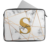 Personalised Any Name Marble Glitter Design Laptop Case Sleeve Tablet Bag 107