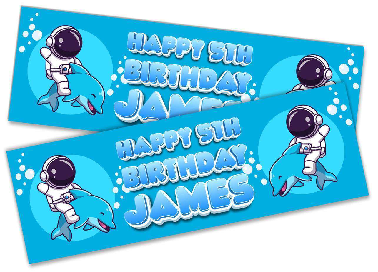 Personalised Birthday Banners Fish Design Children Kids Party Decoration 111