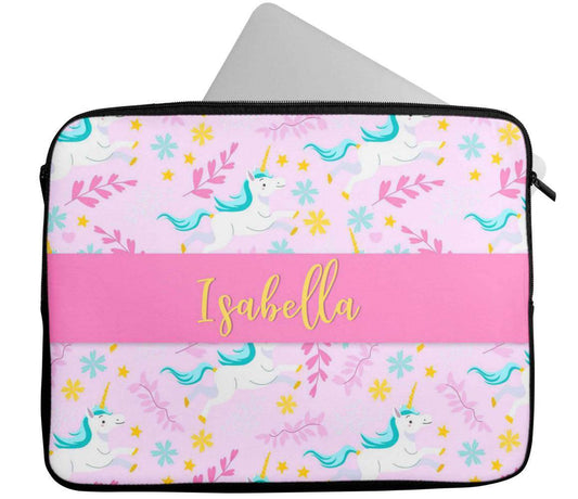 Personalised Any Name Unicorn Design Laptop Case Sleeve Tablet Bag 80