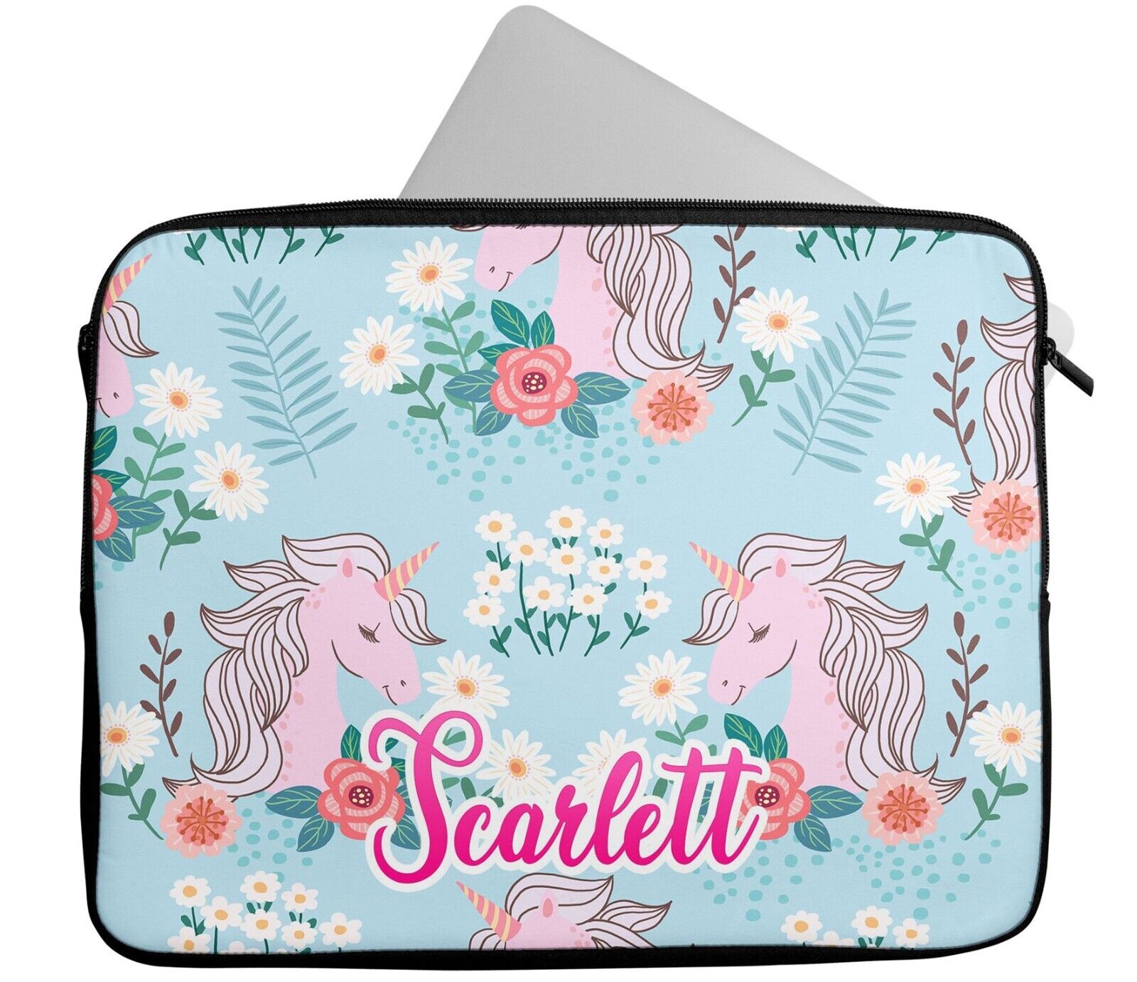 Personalised Any Name Unicorn Design Laptop Case Sleeve Tablet Bag 50