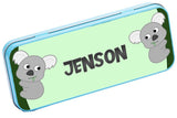 Personalised Any Name Koala Pencil Case Tin Children School Kids Stationary 12