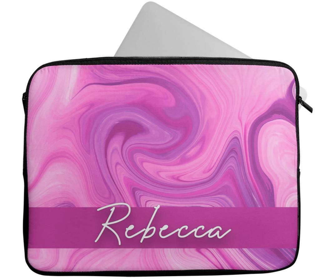 Personalised Any Name Marble Design Laptop Case Sleeve Tablet Bag 94