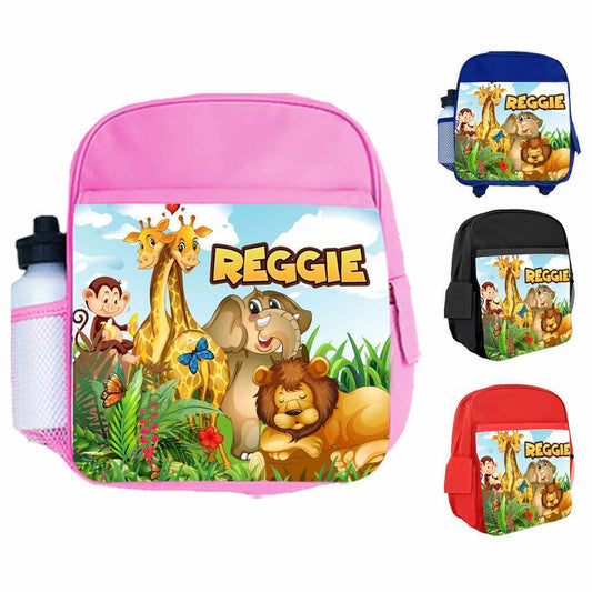 Personalised Kids Backpack Any Name Animal Design Boys Girls kid School Bag 35