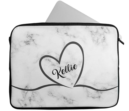 Personalised Any Name Heart Design Laptop Case Sleeve Tablet Bag Chromebook 8