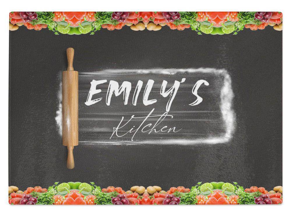 Personalised Any Name Kitchen Glass Chopping Board Item Gift 5