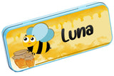 Personalised Any Name Bee Pencil Case Tin Children School Kids Stationary 16