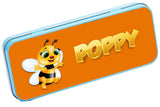 Personalised Any Name Bee Pencil Case Tin Children School Kids Stationary 28